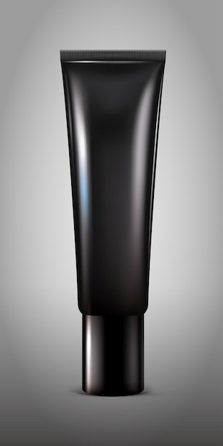 Concept de tube cosmétique noir réaliste