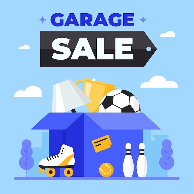 Vecteur gratuit concept de vente de garage
