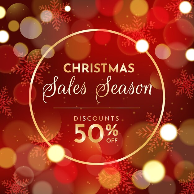 Le concept de vente de Noël flou