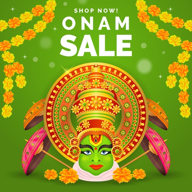 Vecteur gratuit concept de vente onam réaliste