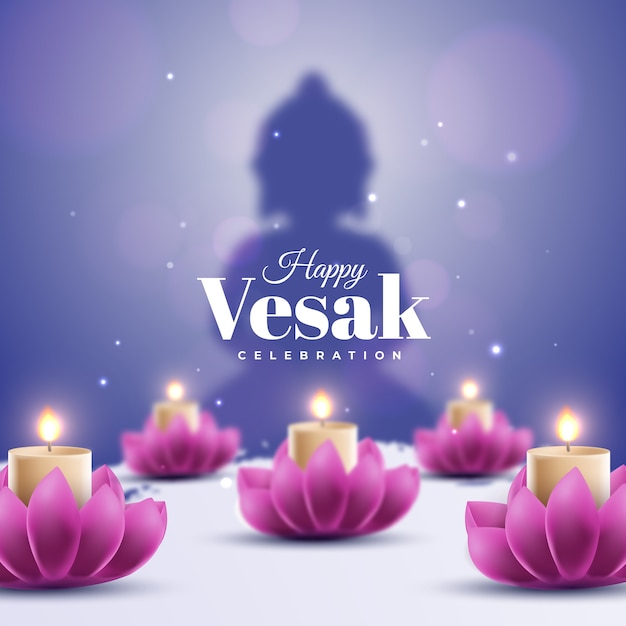 Vecteur gratuit concept de vesak réaliste