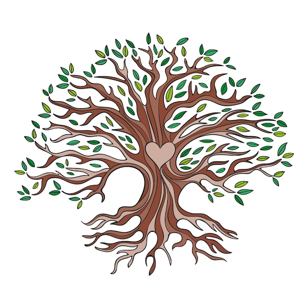 Vecteur gratuit concept de vie d'arbre dessiné à la main