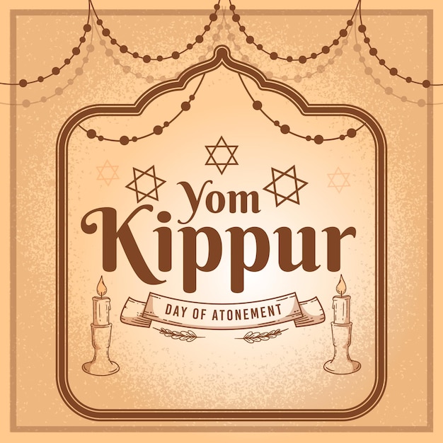 Vecteur gratuit concept vintage de yom kippour