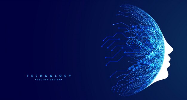 Concept de visage technologie conception d'intelligence artificielle futuriste