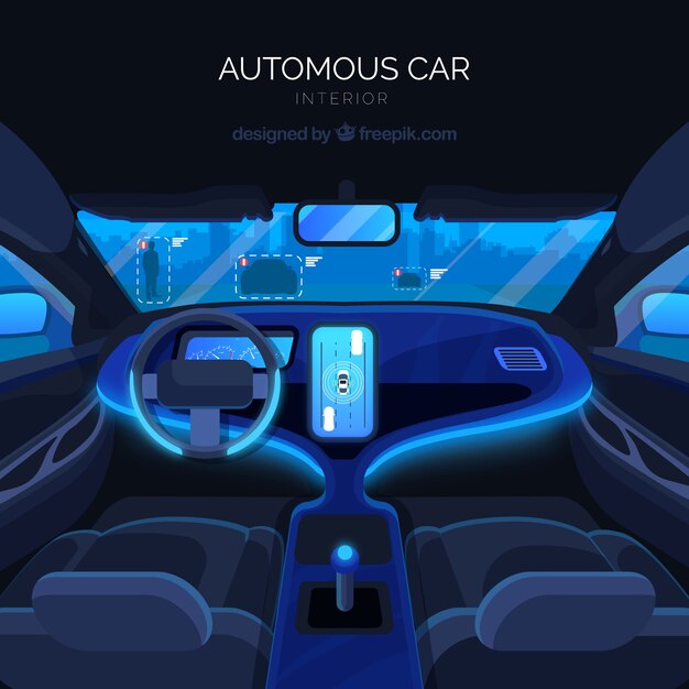 Concept de voiture autonome avec un design plat