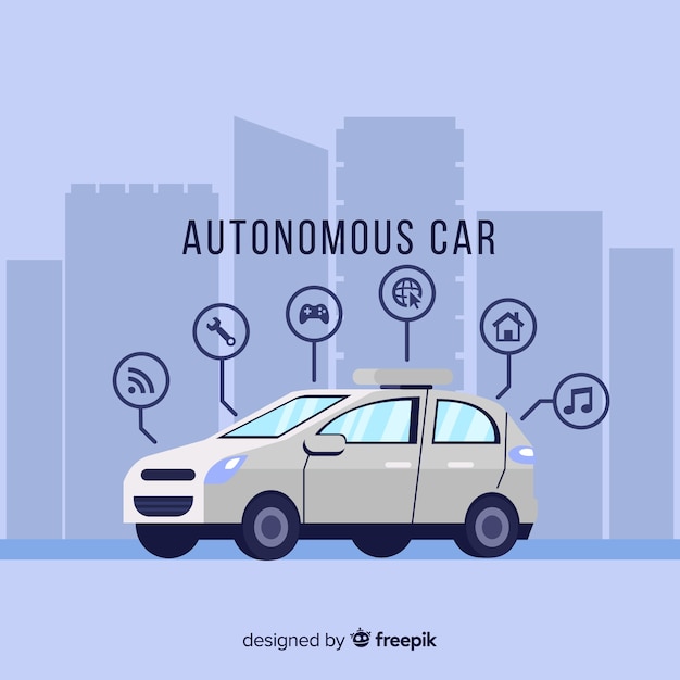 Vecteur gratuit concept de voiture autonome