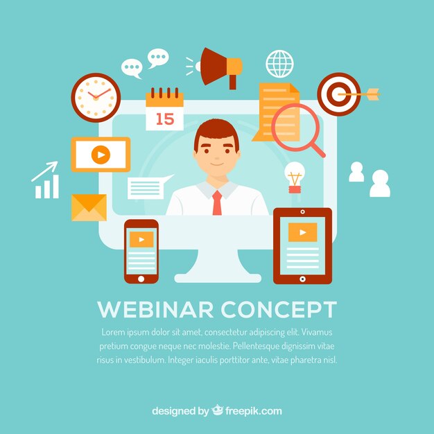 Concept de webinaire avec écran