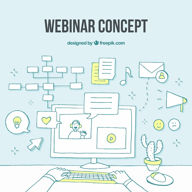 Vecteur gratuit concept de webinaire moderne