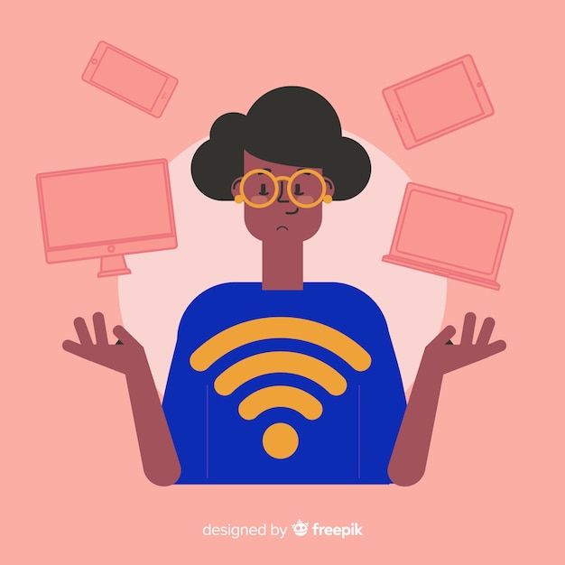 Vecteur gratuit concept wifi plat