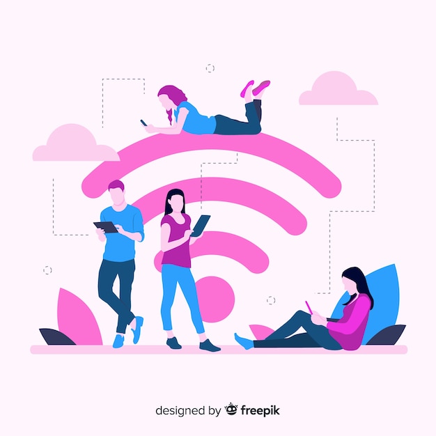 Vecteur gratuit concept wifi plat