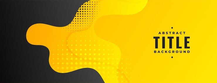 Vecteur gratuit conception abstraite de bannière fluide noir et jaune