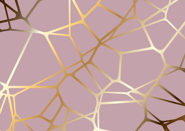 Conception abstraite de fond de style voronoi en rose et or