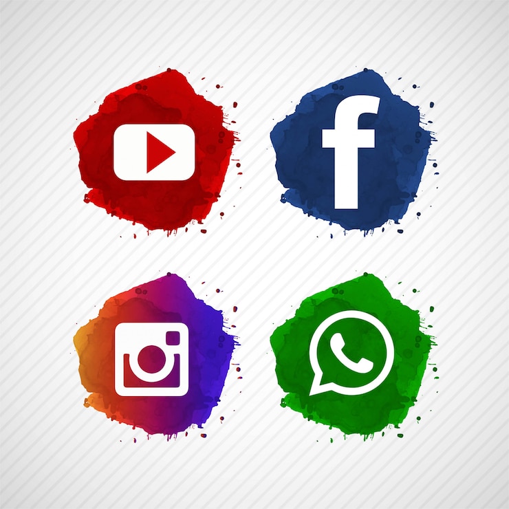 Vecteur gratuit conception abstraite des icônes des médias sociaux