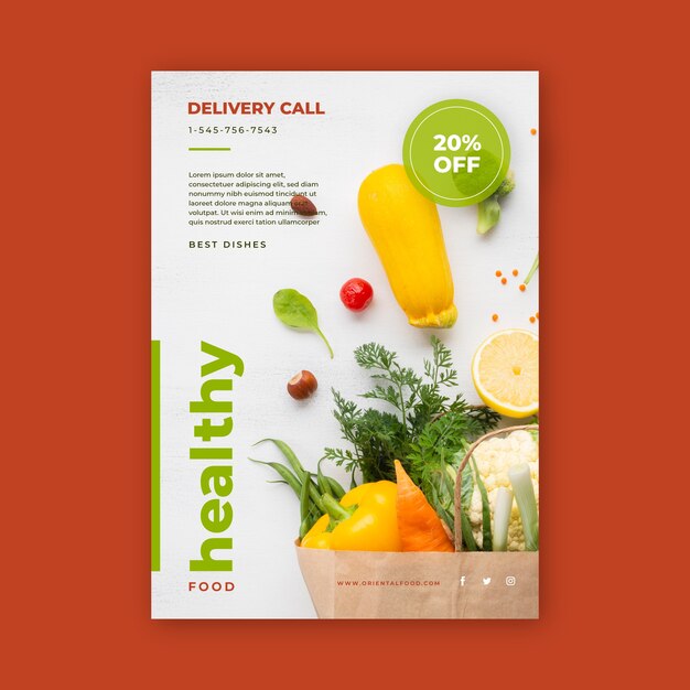 Conception d'affiche des aliments sains