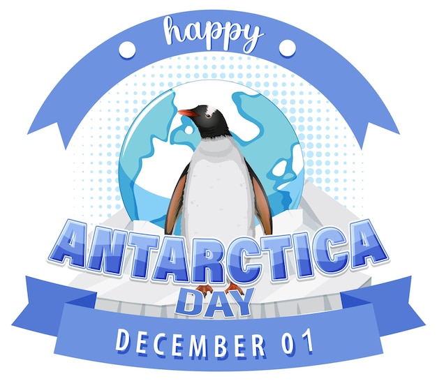 Vecteur gratuit conception d'affiche de la bonne journée de l'antarctique