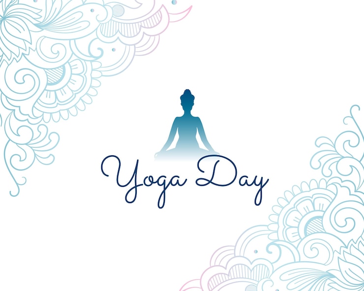 Vecteur gratuit conception d'affiche élégante de la journée de yoga du 21 juin