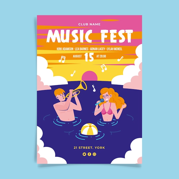 Conception D'affiche D'événement De Festival De Musique