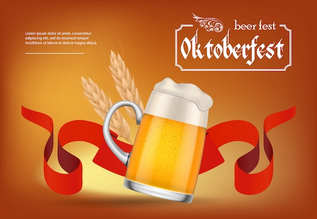 Vecteur gratuit conception d'affiche de la fête de la bière d'octobrefest