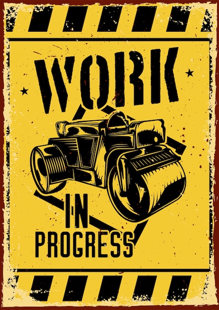 Conception D'affiche Avec Illustration D'un Engin Routier