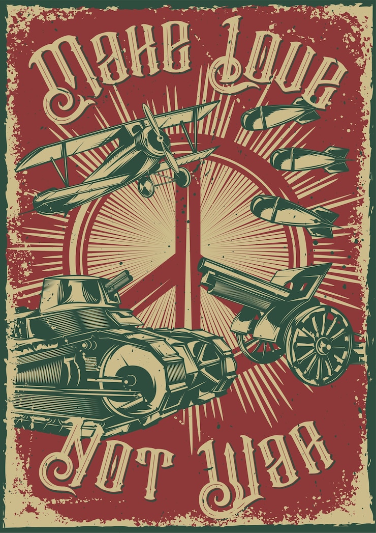 Vecteur gratuit conception d'affiche avec illustration d'équipement militaire