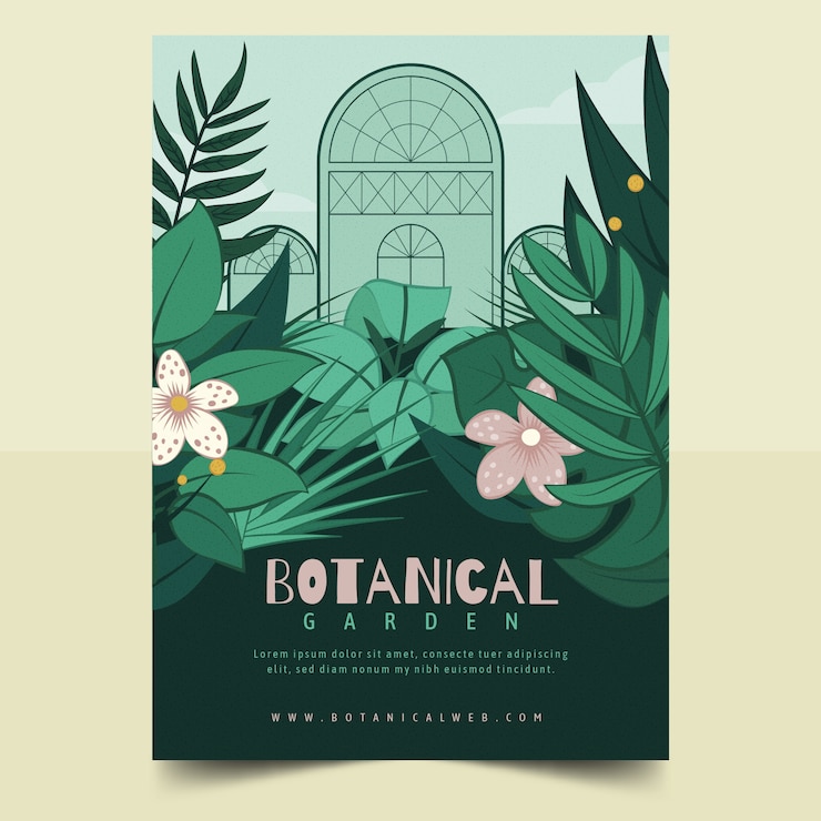 Vecteur gratuit conception d'affiche de jardin botanique