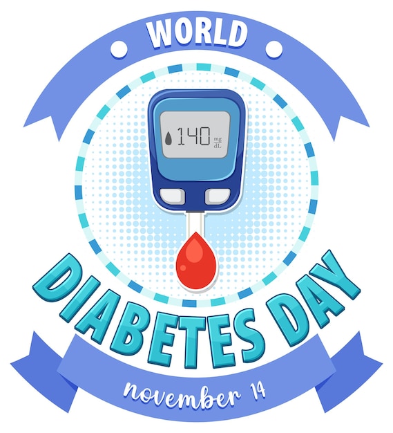Vecteur gratuit conception d'affiche de la journée mondiale du diabète