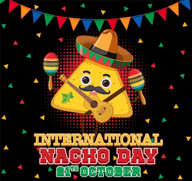 Vecteur gratuit conception d'affiche pour la journée internationale des nachos