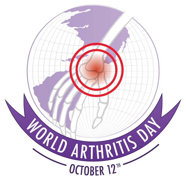 Vecteur gratuit conception d'affiche pour la journée mondiale de l'arthrite