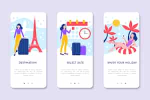 Vecteur gratuit conception d'application d'intégration pour voyager