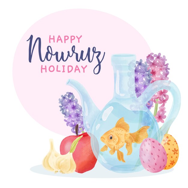 Conception d'aquarelle d'événement de Nowruz