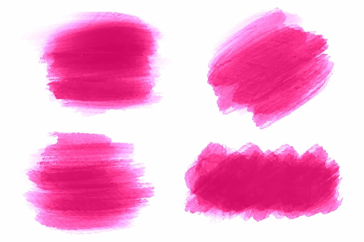 Vecteur gratuit conception aquarelle de jeu de coup de pinceau rose moderne