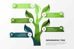 Vecteur gratuit conception d'arbre infographique dégradé