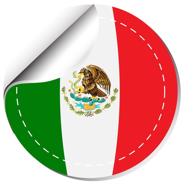 Conception d'autocollant pour le drapeau du Mexique