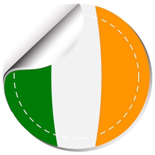 Vecteur gratuit conception d'autocollant pour le drapeau de l'irlande