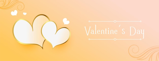 Vecteur gratuit conception de bannière de coeurs mignons saint valentin
