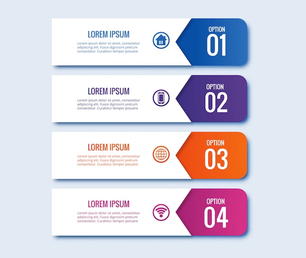 Conception De Bannière Créative Concept étapes Infographiques
