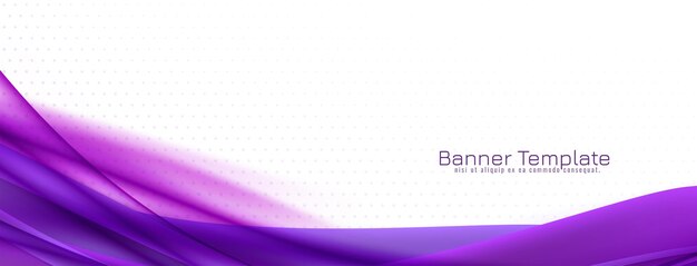 Conception de bannière élégante de style vague de couleur violette moderne