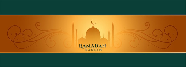 Vecteur gratuit conception de bannière de festival élégant ramadan kareem