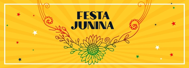 Conception De Bannière De Fleurs Du Festival Traditionnel Du Brésil Festa Junina