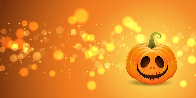 Vecteur gratuit conception de bannière d'halloween avec jack o lantern