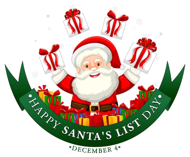 Vecteur gratuit conception de bannière happy santa's list day