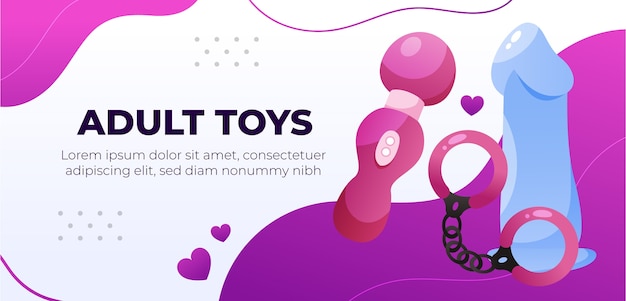 Vecteur gratuit conception de bannière de jouets sexuels dégradés