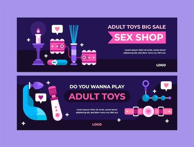 Vecteur gratuit conception de bannière de jouets sexuels