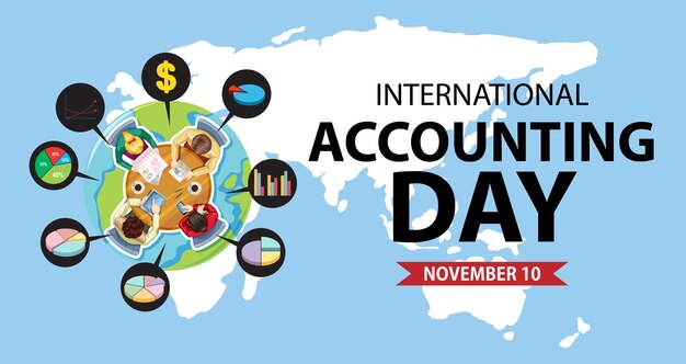 Vecteur gratuit conception de bannière de la journée internationale de la comptabilité