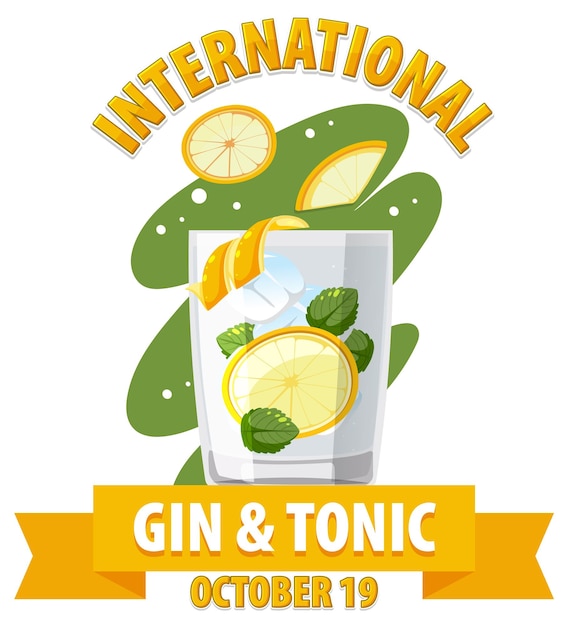 Vecteur gratuit conception de bannière de la journée internationale du gin et du tonique