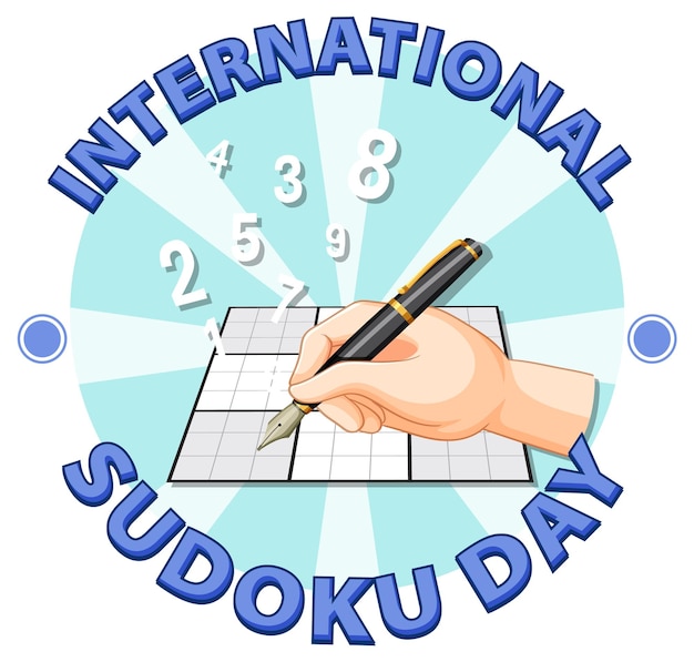 Vecteur gratuit conception de la bannière de la journée internationale du sudoku