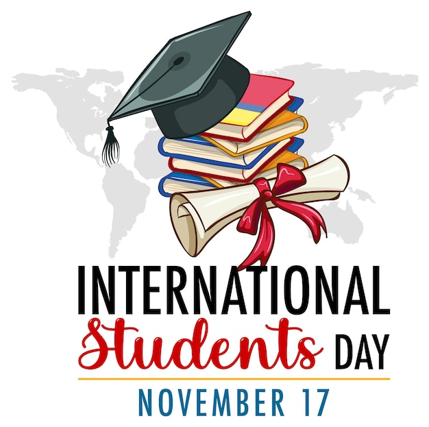 Vecteur gratuit conception de bannière de la journée internationale des étudiants