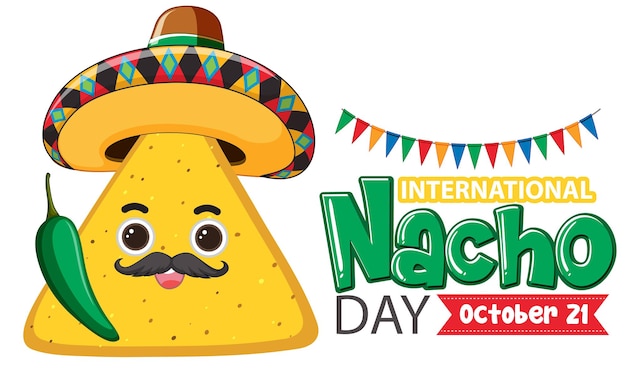 Vecteur gratuit conception de la bannière de la journée internationale des nachos