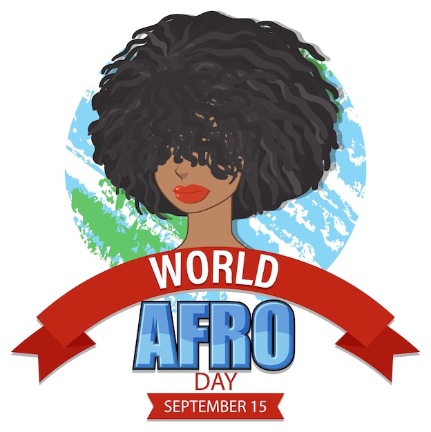 Vecteur gratuit conception de bannière de la journée mondiale de l'afro le 15 septembre