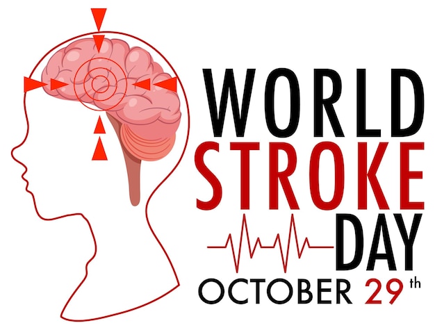 Conception de bannière de la Journée mondiale de l'AVC